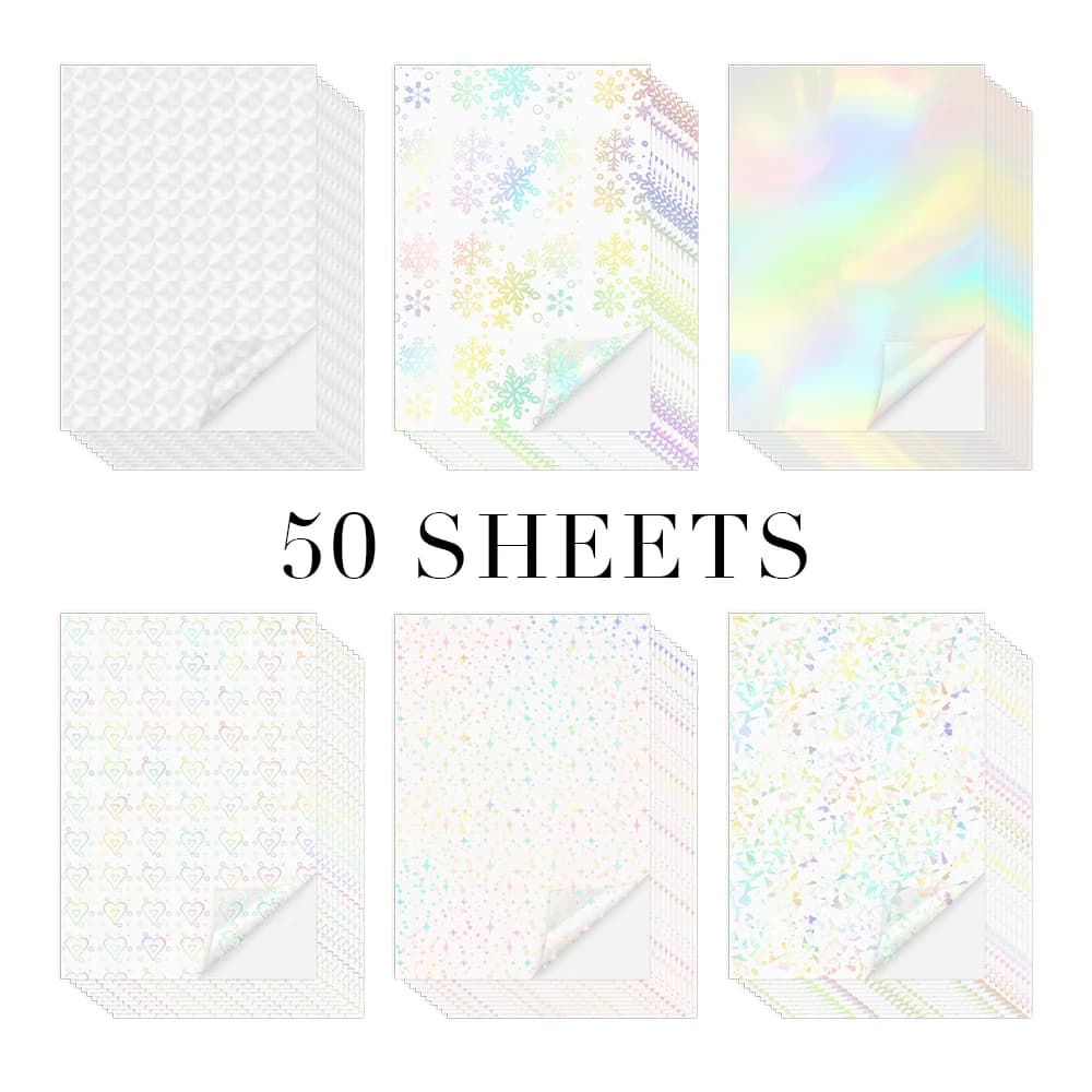 50 Sheets Cold Laminating Film Paper A4 Size Lamination Sheet Transparent Paper Sticker Protect Photo Picture DIY with Laminator