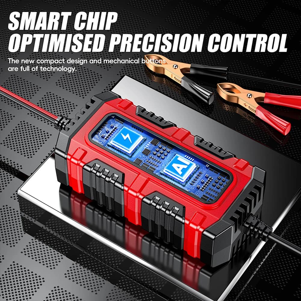 6V/12V 1.5A Car Battery Charger Electric Motorcycles Charger Smart Charger for Car Truck Boat SUV Lead-Acid AGM GEL Batteries