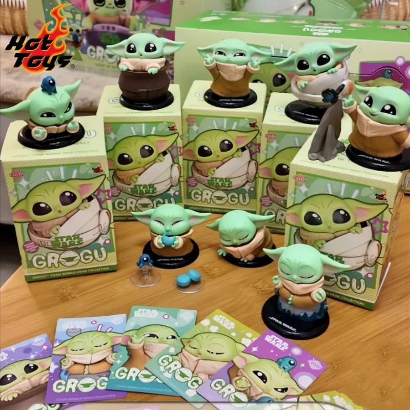 In Stock Hot Toys Ht Cosbi Star Wars Grogu Series Blind Box Yoda Baby Doll Mini Doll Action Figure Kawaii Ornament Toy Gift