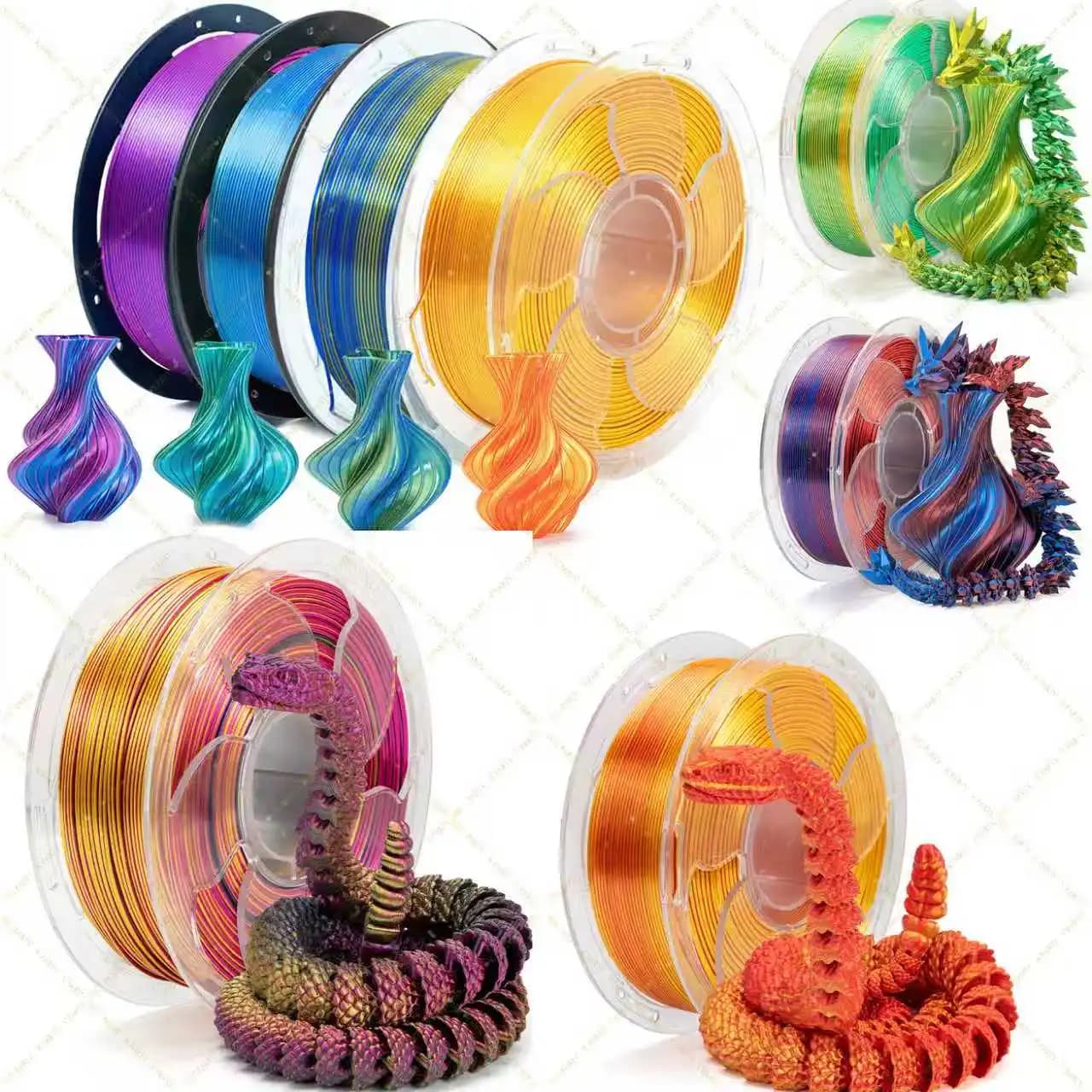 3D Printing Material Metal Filament PLA Funny Props Models ColorfShiny Metallic Creative Printing Filament Dimensional Accuracy