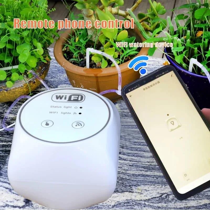 WiFi Automatic Watering Set Adjustable Drip Irrigation System for Balcony Garden Potted Plants Timing Watering Device
