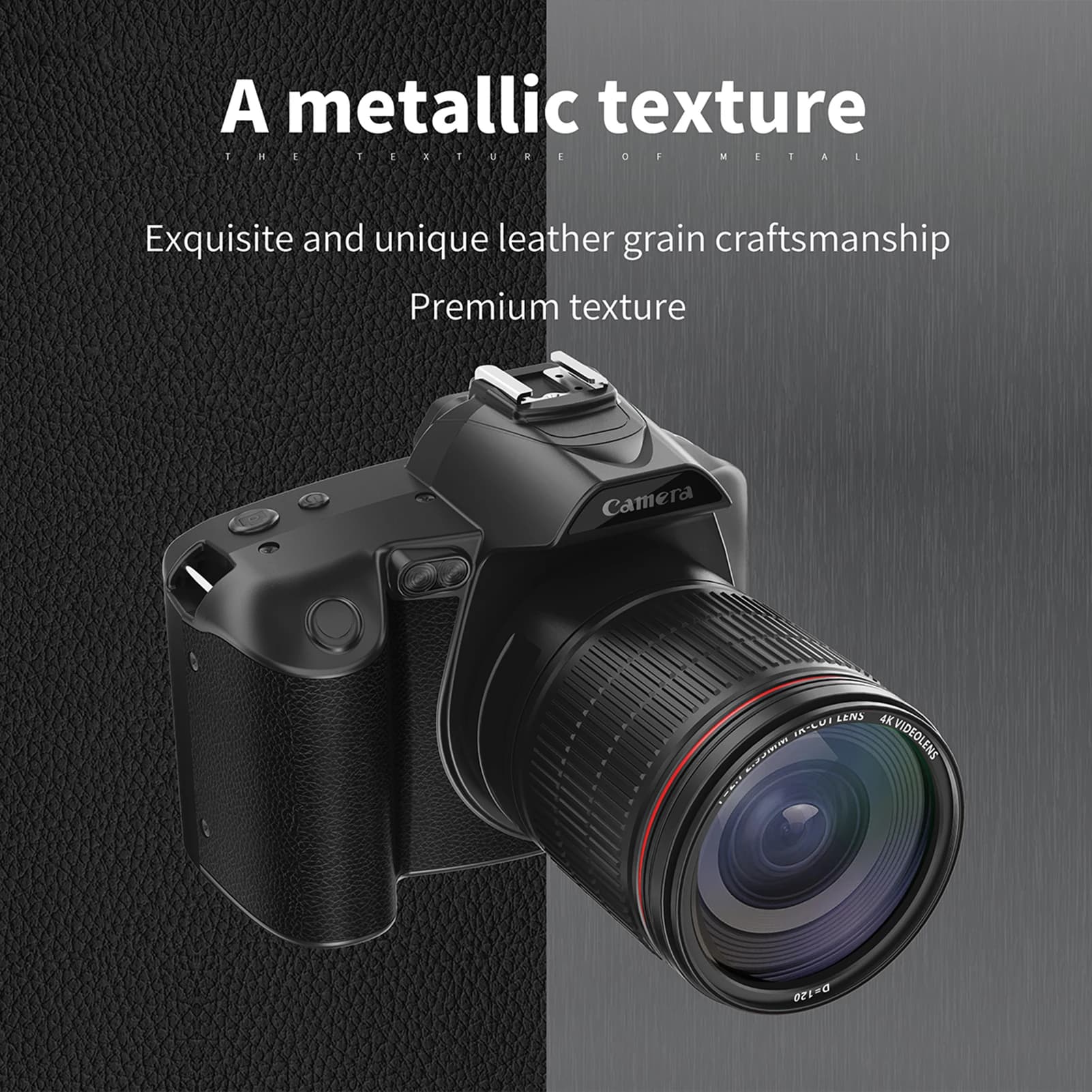 4K Digital Camera WiFi Digital Video Camera 64MP Dual Lens 3 Inch IPS Screen 16X Anti-Shake Zoom Night Vision Built-in Battery B