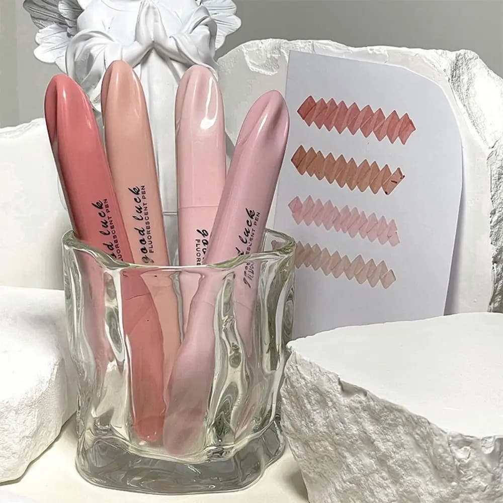 4Colors/Set Morandi Color Morandi Highlighters Double Head Key Points Markers Fluorescent Pen Marking Pen School Office Supplies