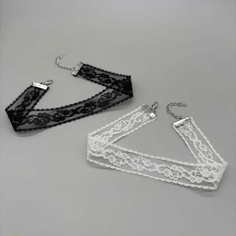 Short Lace Choker Nekclace for Women Girl Black White Color Fashion Romantic Necklace Gift for Party Wholesale Neck Jewelry