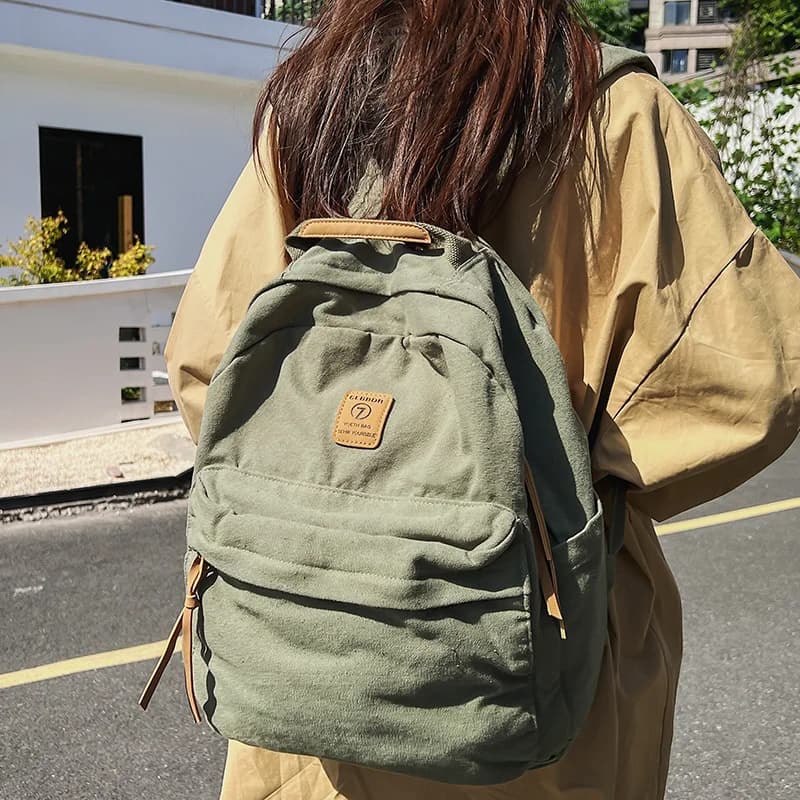 Girl School Bag New Fashion College Student Vintage Women Backpack Canvas Female Laptop Bag Travel Kawaii Ladies Backpack