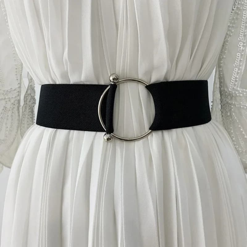 Belts for Women Simple Waist Elastic Ladies Band Round Buckle Decoration Coat Sweater Fashion Dress Waistband