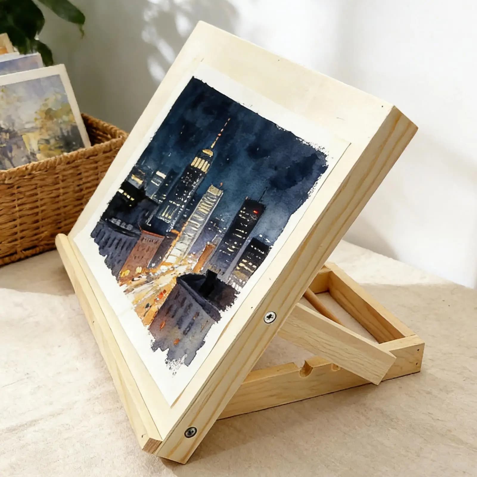 Desktop Easel for Painting Wooden Adjustable Angle Foldable Holder Foldable Painting Easel Tabletop for Adults Beginners Teens