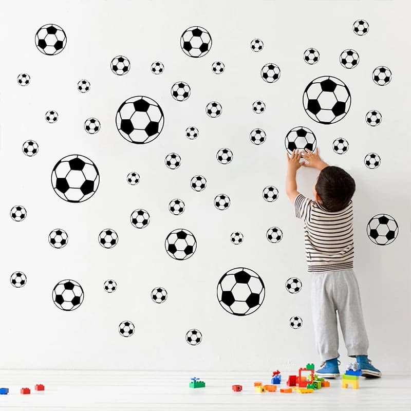 Football Soccer Wall Stickers Self-Adhesive Vinyl Wall Decals for Kids Sport Bedroom Refrigerator Sticker Home Decoration