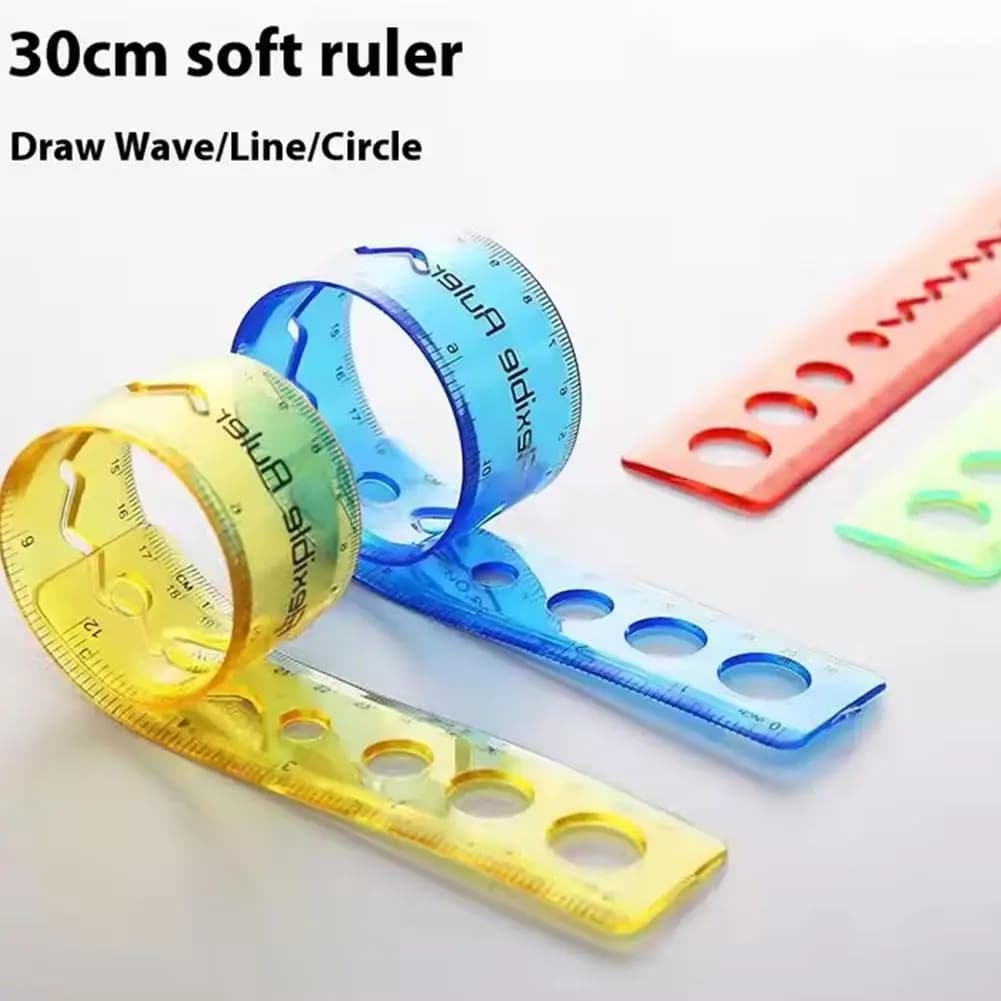 30cm Soft Ruler Flexible Ruler Creative Stationery Rule School Supply Student Stationery Ruler Folding Ruler