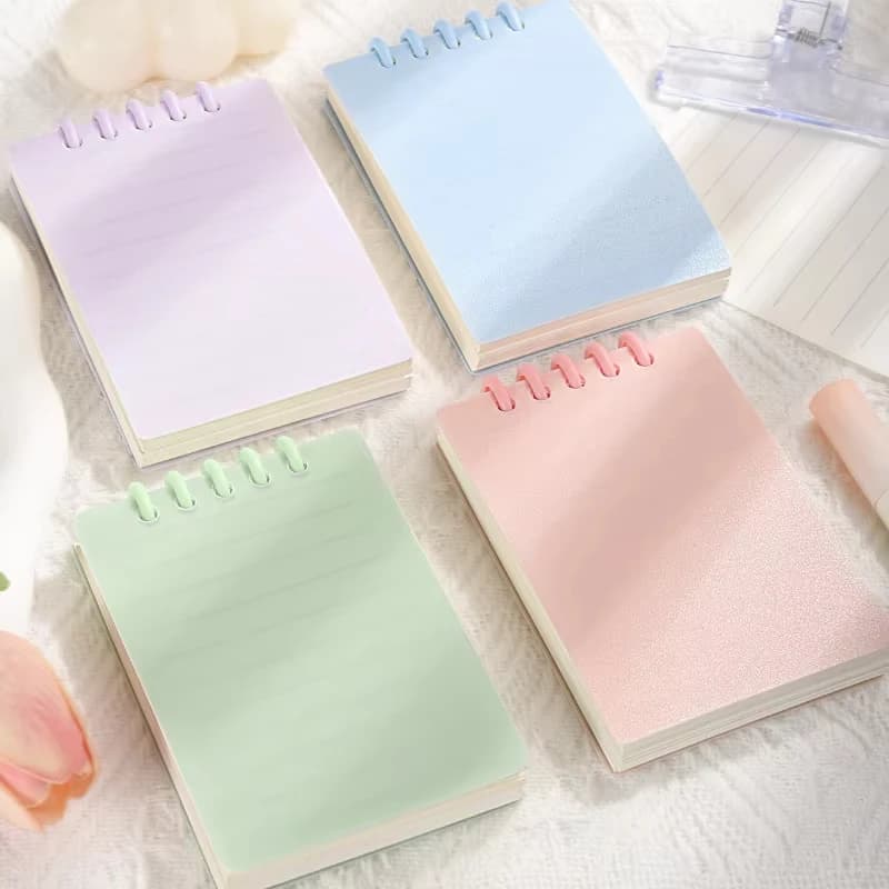 80 Sheets A7 Loose Leaf Notebook, Horizontal Line Inner Page Binder Notepad for Daily Note Taking School Office Stationery