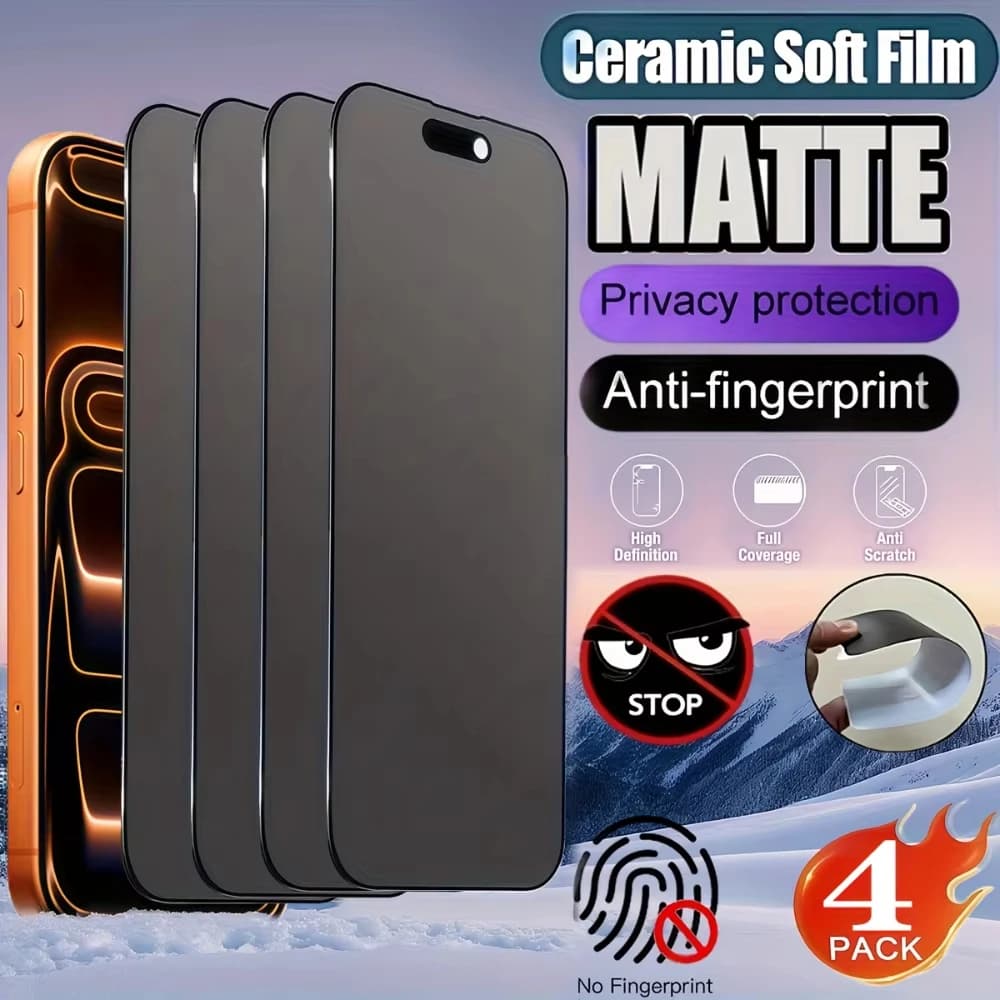 Full Cover Matte Privacy Screen Protector For iPhone 15 17 18 16 Pro 13 12 11 14 Pro Max 8 7 Plus 16e Air SE XS XR Anti-Spy Film