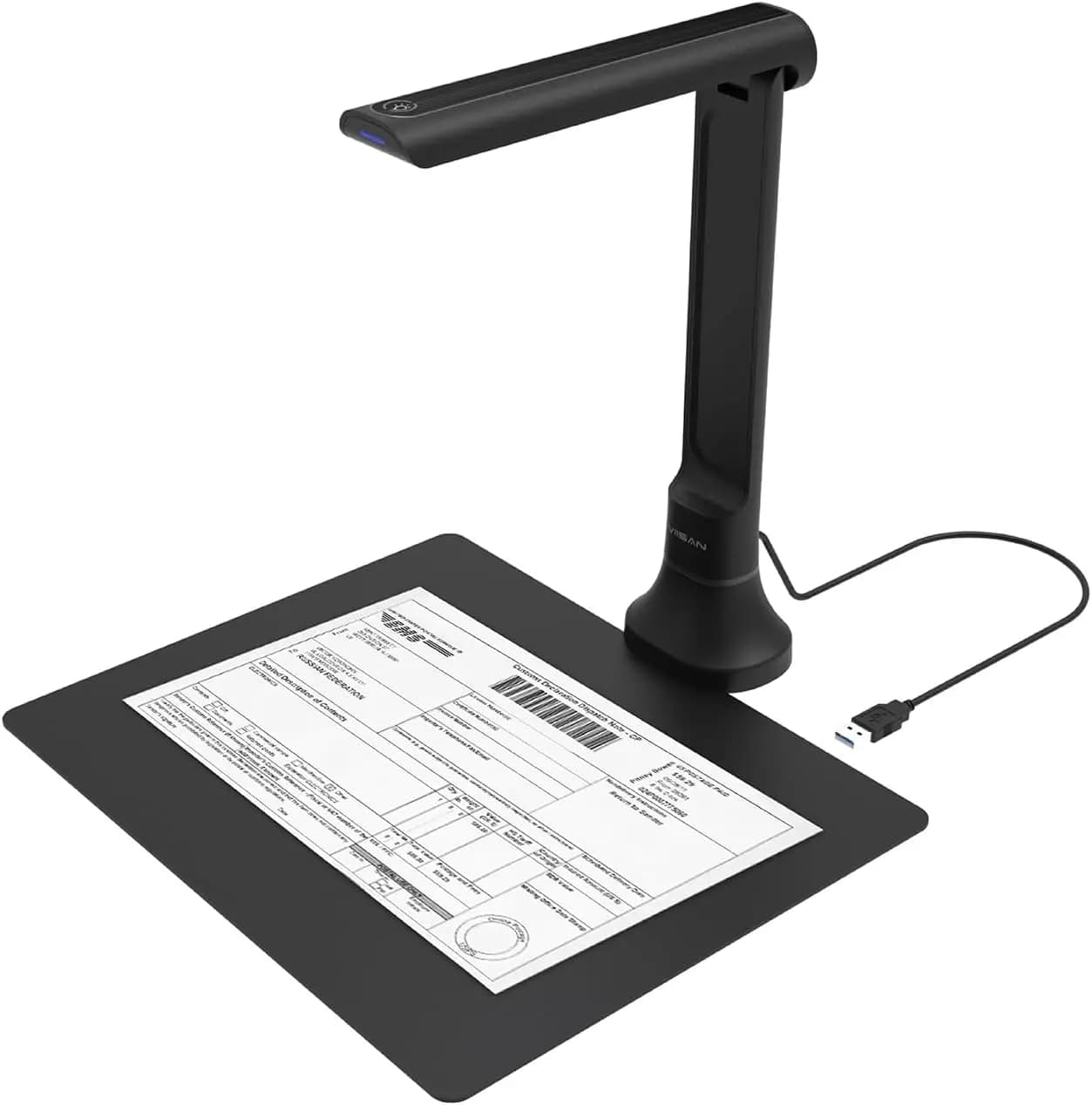 VIISAN DB8401 16MP Document Camera for Office & School, Windows/macOS Certified USB Scanner with OCR,TTS,Barcode Recognition, Fo