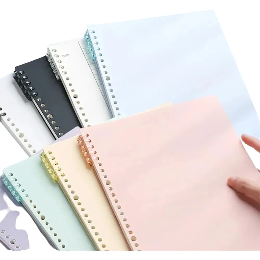 4Pcs PP Loose-leaf Book Cover A4 A5 B5 Transparent DIY Loose Leaf Notebook Binder Spiral Ring Colorful Office School Supplies