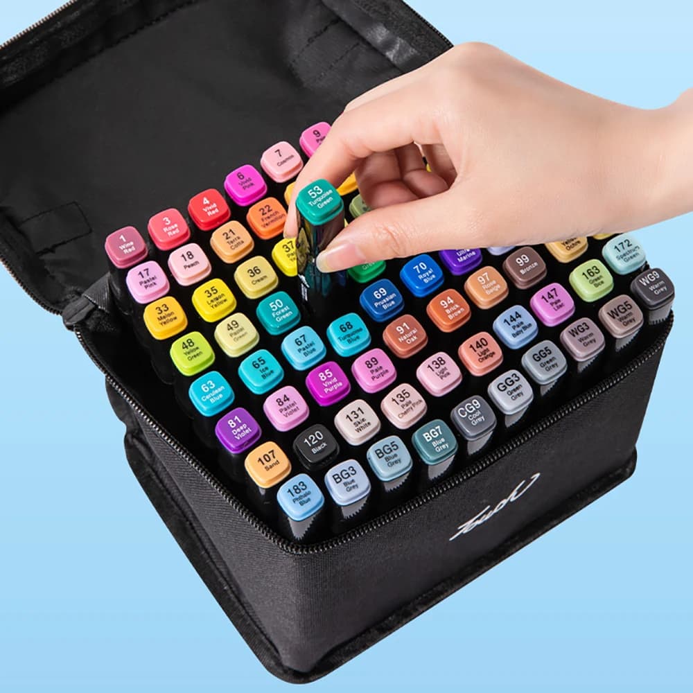 24/36/60/80Colors Markers Set Double Headed Marker Pen Student Animation for Bookmark Manga Drawing Painting School Art Supplies
