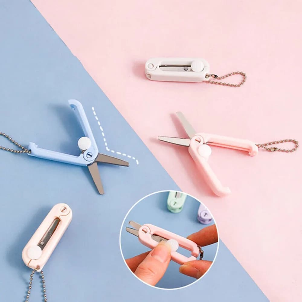 Portable Scissors For Office Students Mini Stainless Scissors Folding Scissors Multifunctional