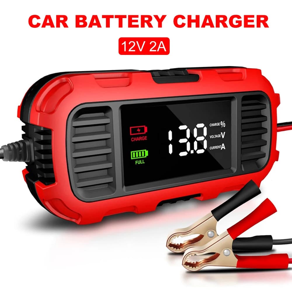 Smart Battery Charger For Lead-Acid Battery Charger Digital For Car Motorcycle Scooter Battery Charging Battery Maintenance