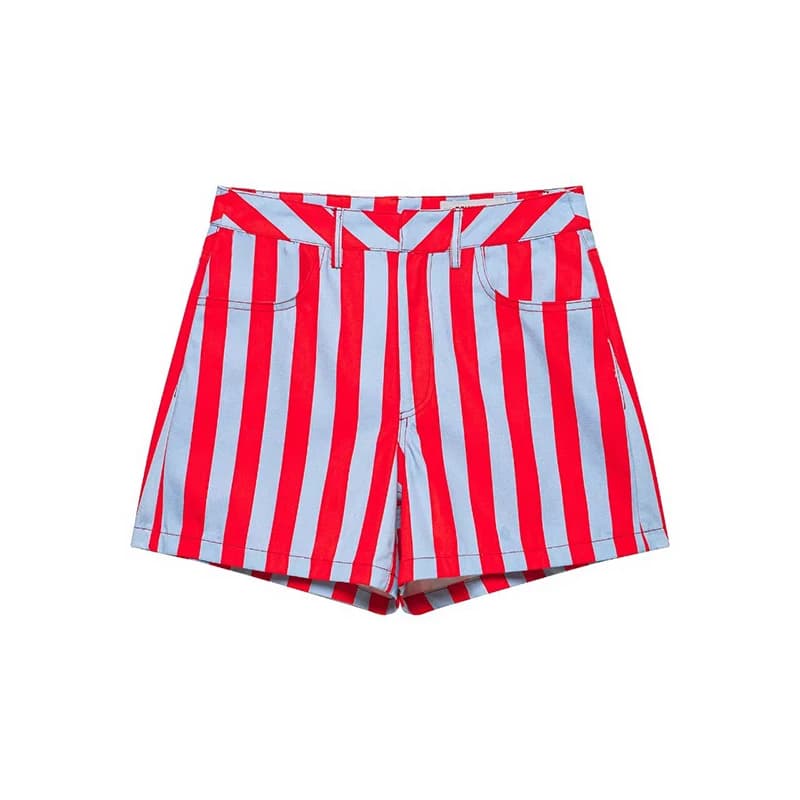 Women's Shorts Fashion Striped Casual Shorts Summer Women High Waist Shorts