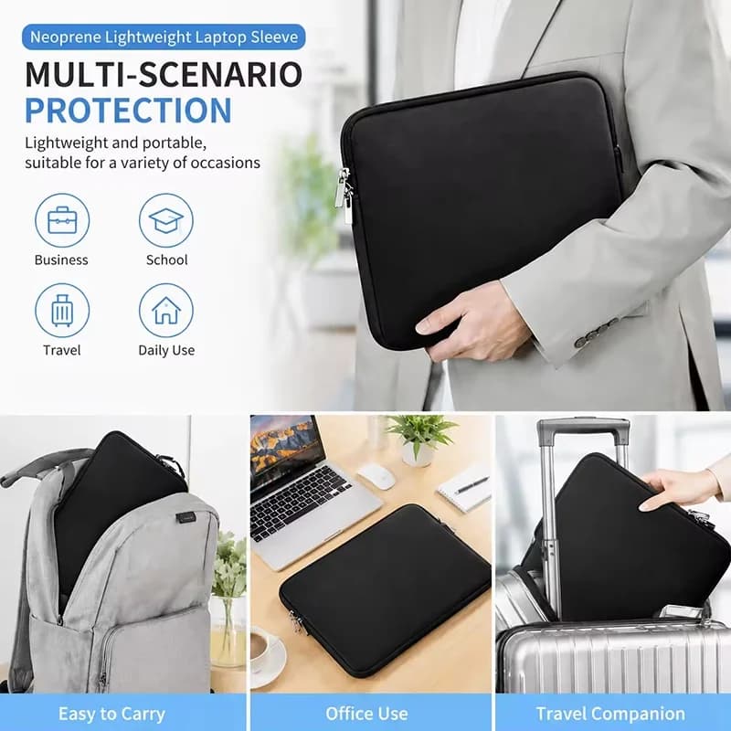 Portable Briefcase Lightweight Laptop Sleeve Accessories 13/14/15/15.6 Inch For Macbook Laptop Tablet For Office School Commute