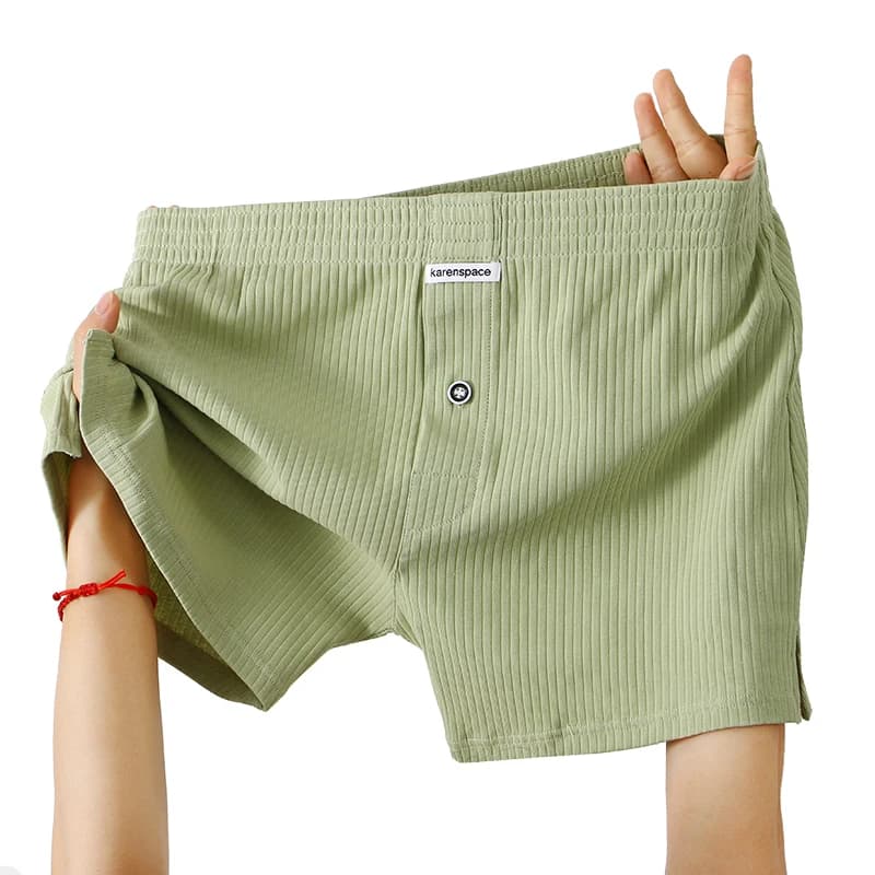 Mens Underwear Stretch Cotton Boxer Shorts Threaded Aro Pants Sleepwear Loungewear Shorts Boxers Male Underpants Panties 1PCS