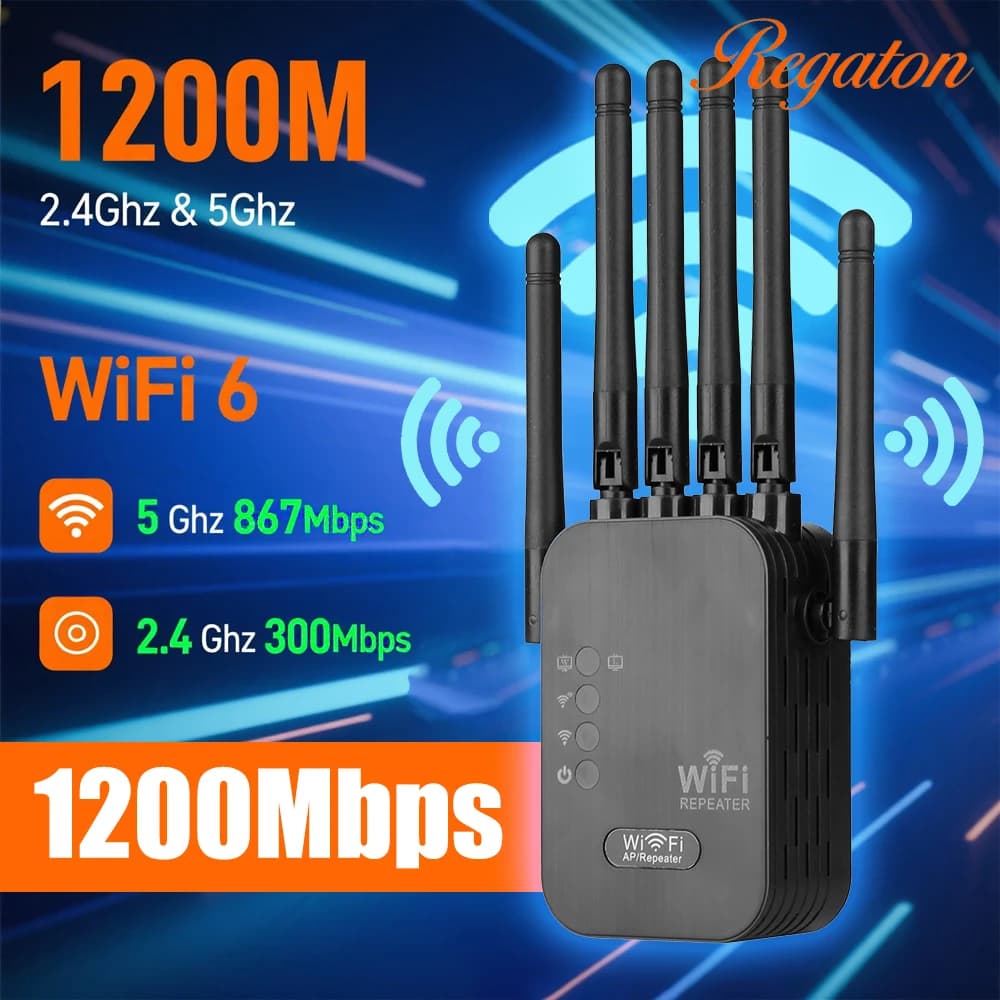 Wireless 5G WiFi Repeater 1200Mbps Router Wifi Booster Dual Band Long Range Extender 5Ghz Wi-Fi Signal Amplifier Repeater