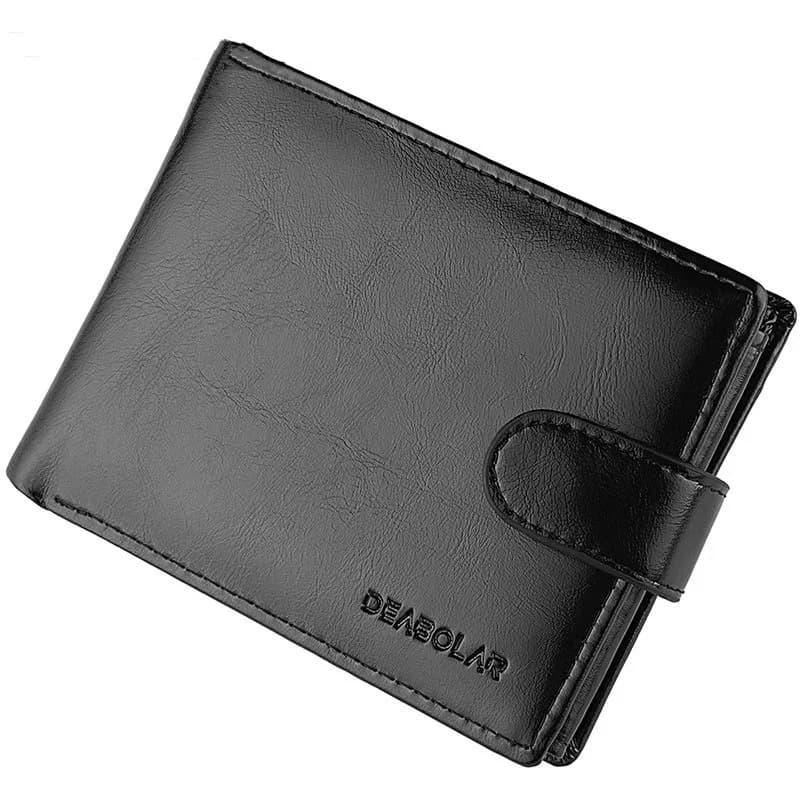 Men's Wallet Rfid Vintage Oil Wax Leather Threefold Wallets for Men Credit Card Holder Purse Money Bag Wallet Man