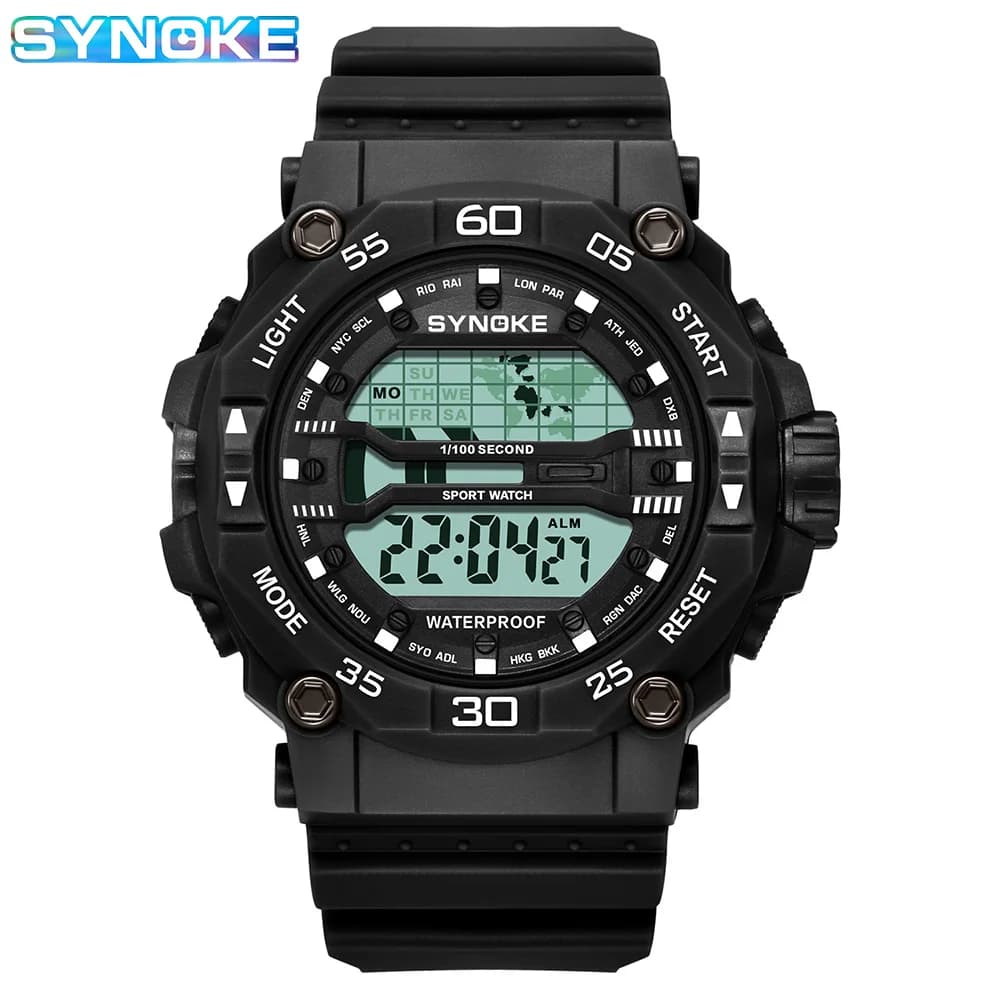 Digital Watch New Men Mountaineering Waterproof Shock Resist Large Screen Outdoor Running Student Fashion Watch Handsome