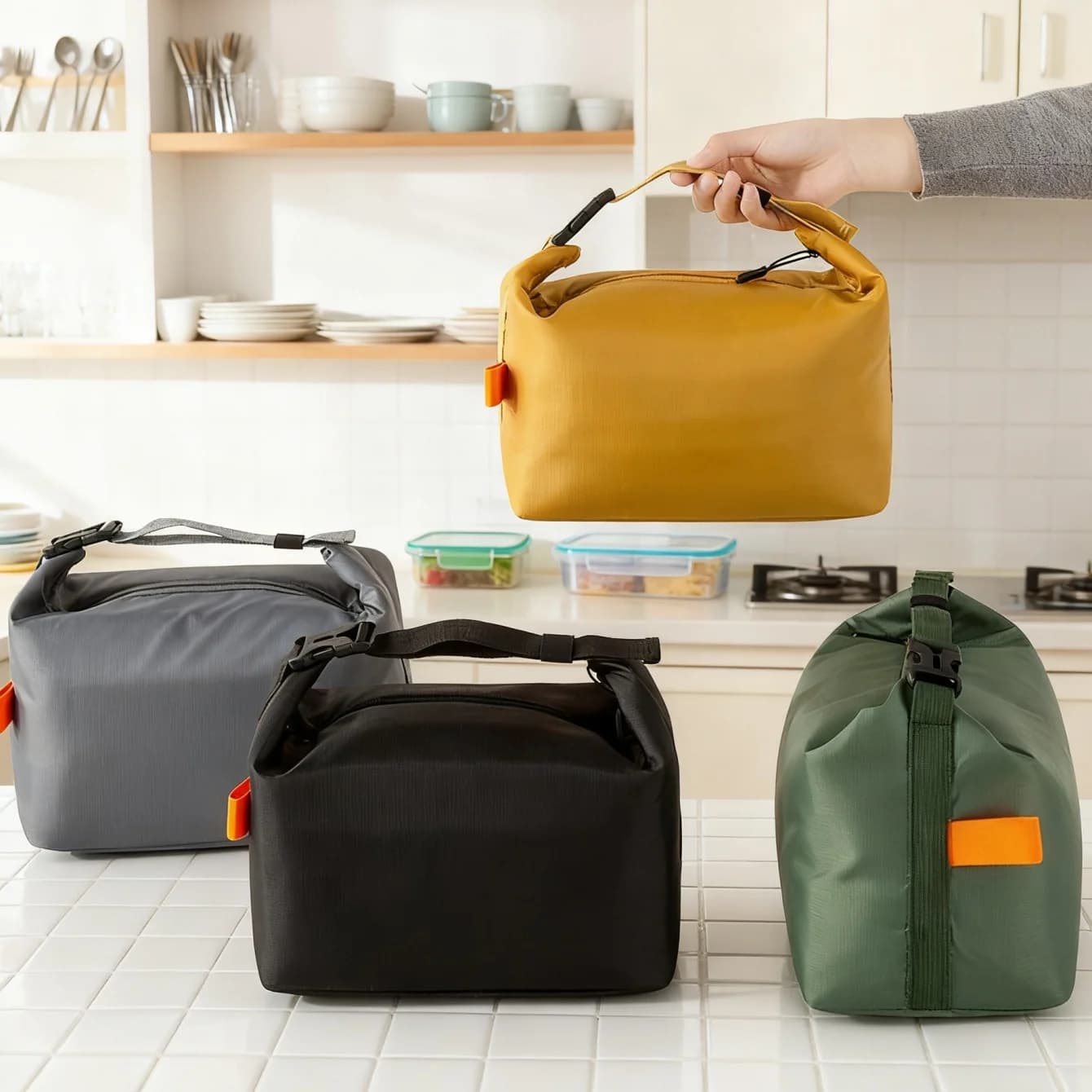 Lunch Bag Insulated Lunch Box, Small Leakproof Cooler Food Lunch Containers Reusable High Capacity Bags for Work, Travel