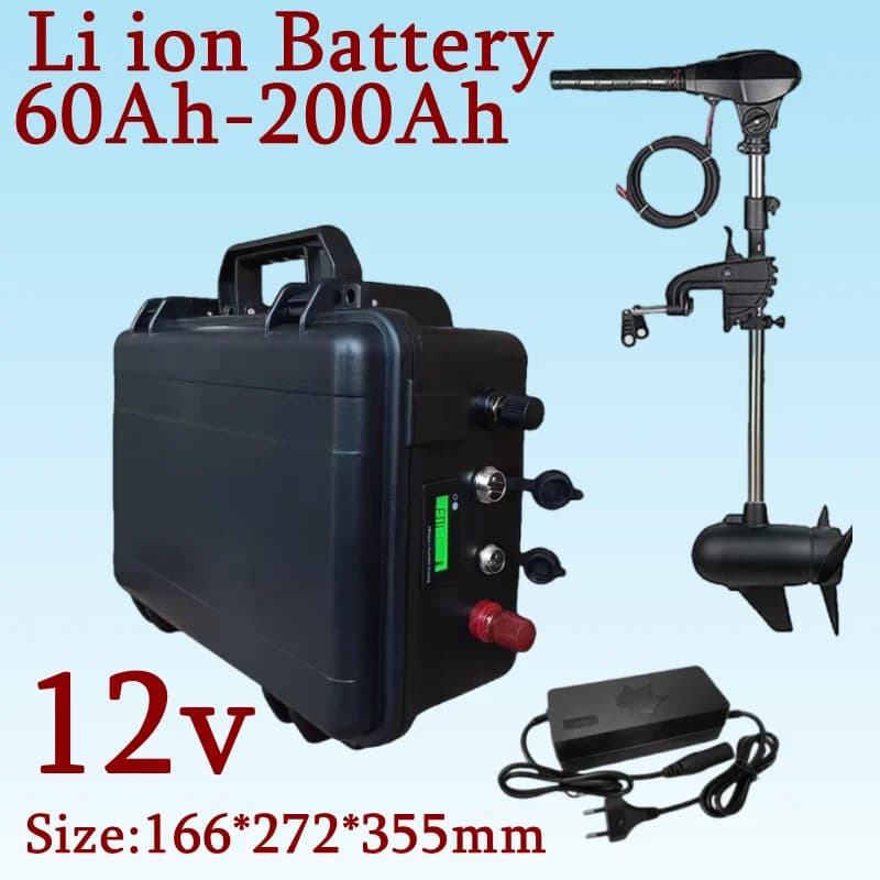 Batterie au lithium polymère portable, 12V, 60Ah, 80Ah, 100Ah, 120Ah, 150Ah, 180 Ah, 200Ah, moteurs de bateau, banque d'alimenta
