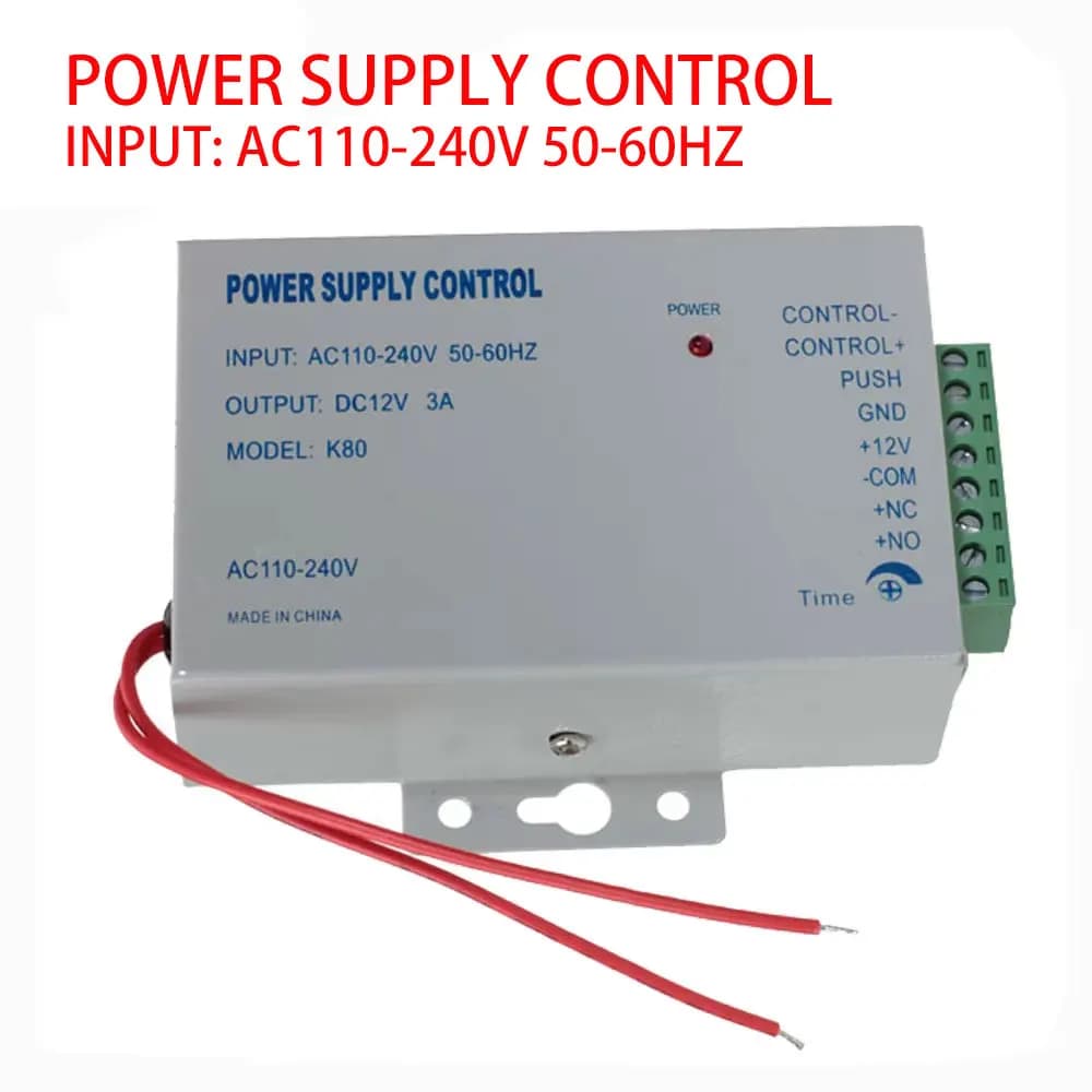 Access control power supply AC 110-220V DC 12V 3A For Video Door Phone Intercom Doorbell Electric Lock Magnetic lock NO/NC Lock