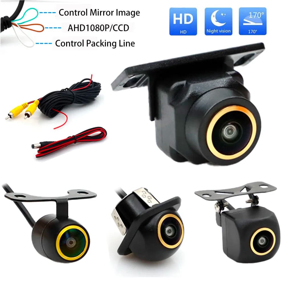 AHD 1080P Fisheye CCD Waterproof Wide View Angle Rear/Front View Back up Camera for HD Night Vision for Car Parking Assist