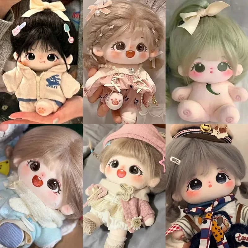 20cm Kawaii Plush Cotton Doll Lovely Stuffed Idol Doll Cute Star Figure Dolls Dress Girls Kids Birthday Gift
