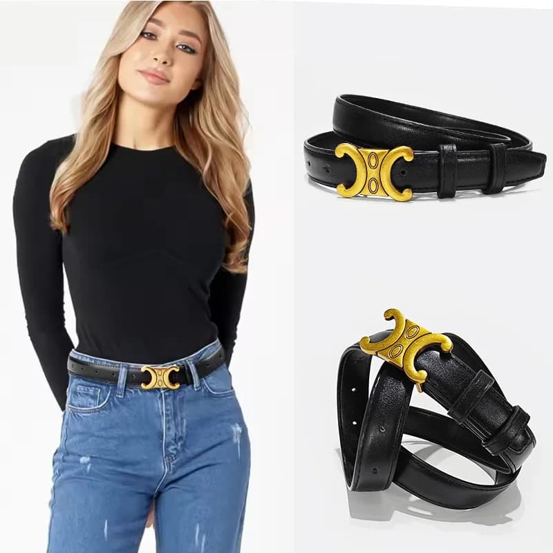 Luxury women's belts fashionable and versatile designer belts retro belts to match dresses and jeans