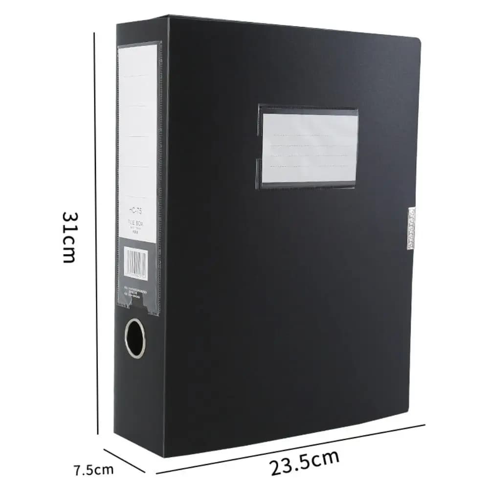 Desktop Black Blue A4 File Folder Dustproof PP Plastic Paper Storage Box Thickened Document Case Archives