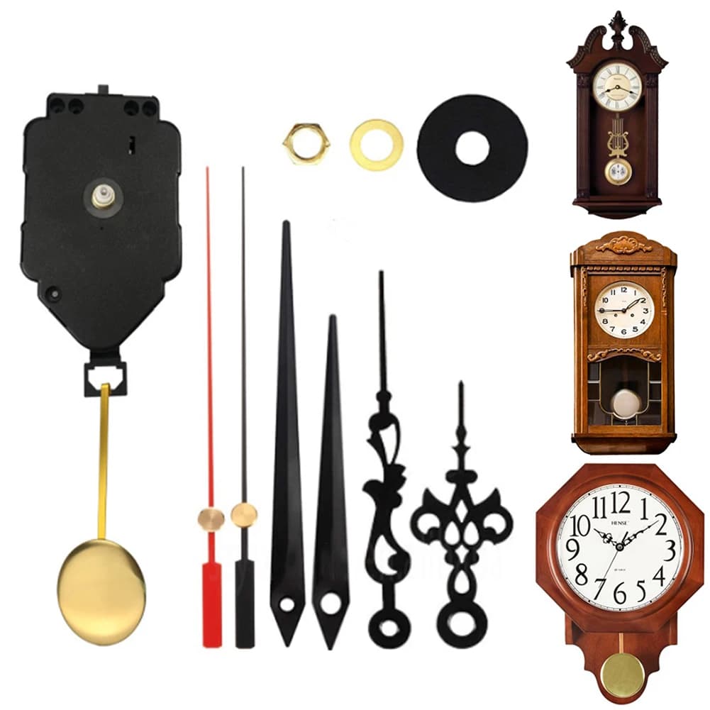 Wall Quartz Pendulum Clock Mechanism Movement Set With Hands Pointers For DIY Wall Clock Repair Kits