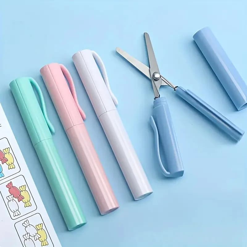 1pc Durable Stainless Steel Portable Scissors - Compact & Travel-Friendly, Ideal for Office, School, and Home Use