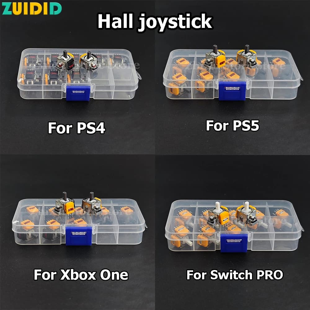 10Pcs with box 3D Hall Effect Durable Joystick Adjustable No Drift Thumb Stick Adjustable Compatible For PS4/PS5/XBox/Switch Pro
