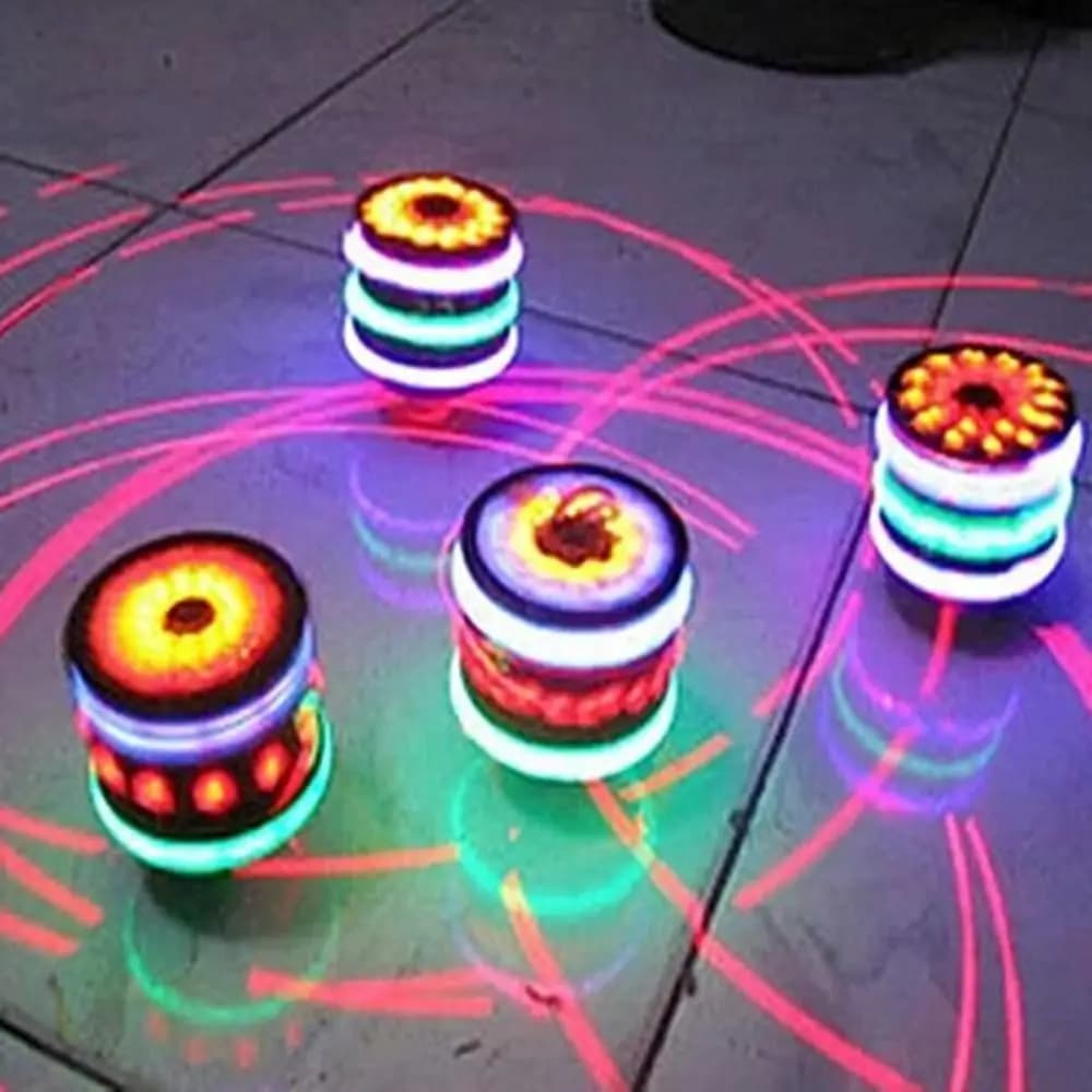Rotary Luminous Spinning Top Toys Light&Sound Press Classic Spinning Tops Toy LED Portable Children's Gyroscope Toys
