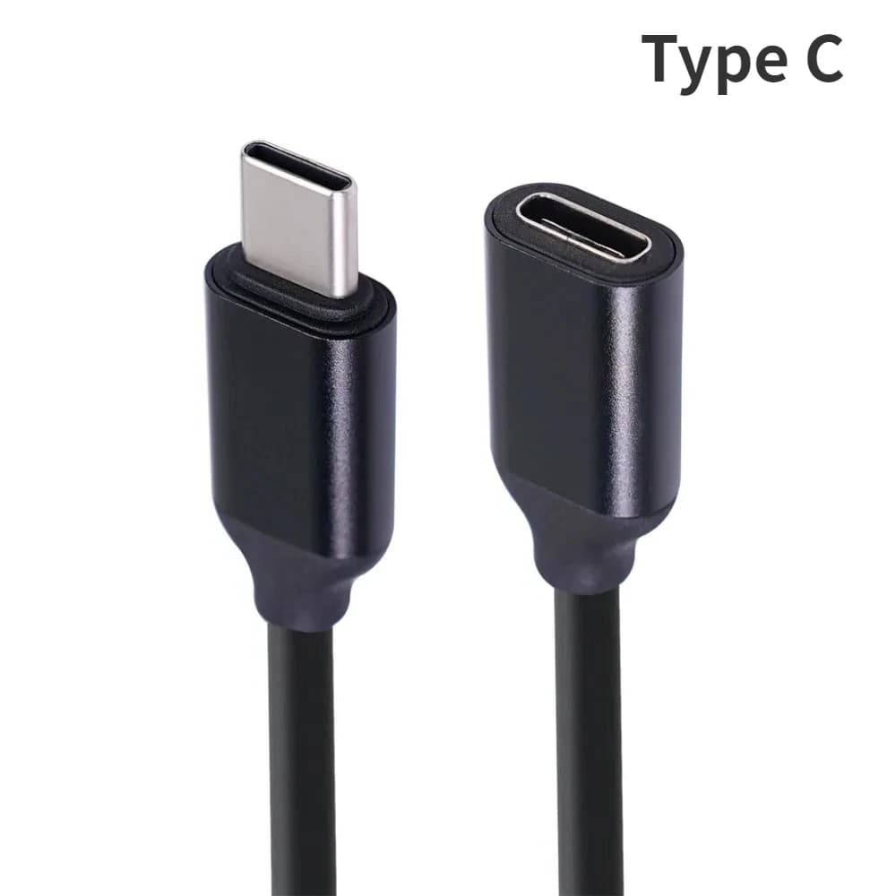 USB C Data Cables 60W Type-c Extension Cord Type-c Male To Female 3A Extension Cable Gold-plated Extensor Charger Wire Connector