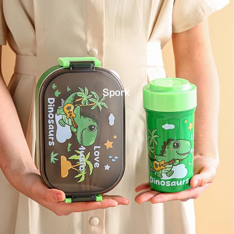 Lunch Box for School/ Kids/Kindergarten With Water Bottle Dinosaur Unicorn Chirldren Food Snack Box Taper