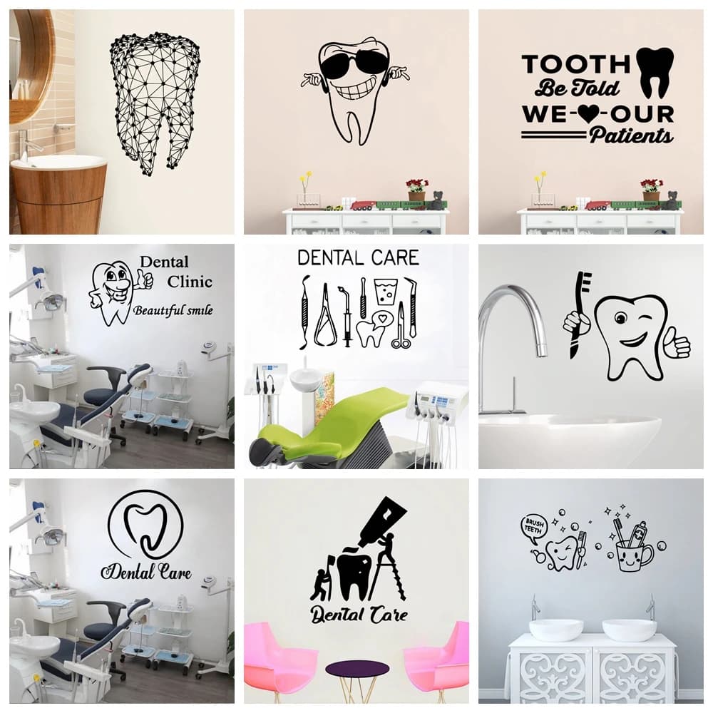 Cartoon TOOTH Wall Stickers Modern Fashion Sticker For Kids Rooms Decoration Mural