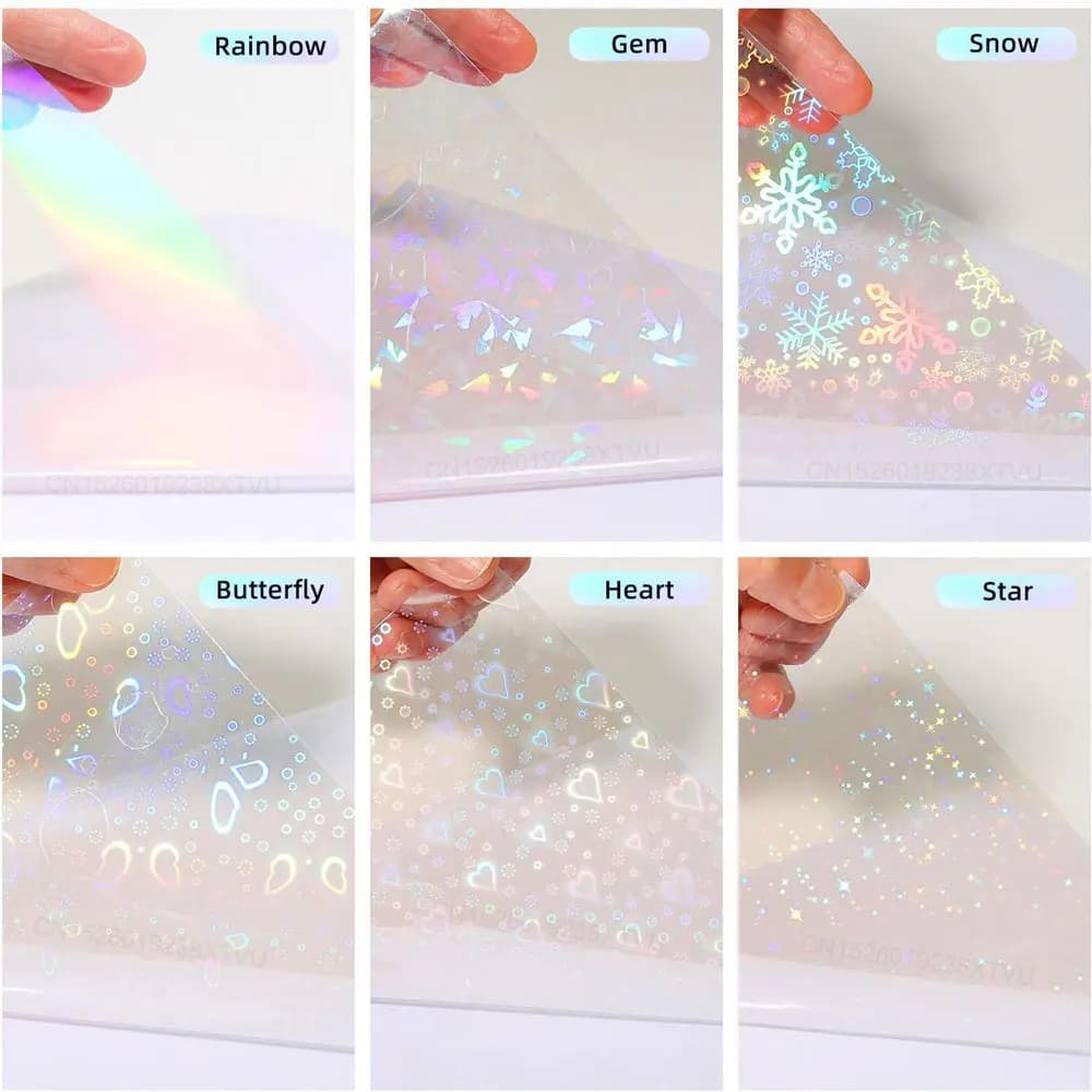 10 Sheets A4 Clear Cold Lamination Film Transparent Overlay Adhesive Holographic Paper Sticker A4 Waterproof Laminating Sheets