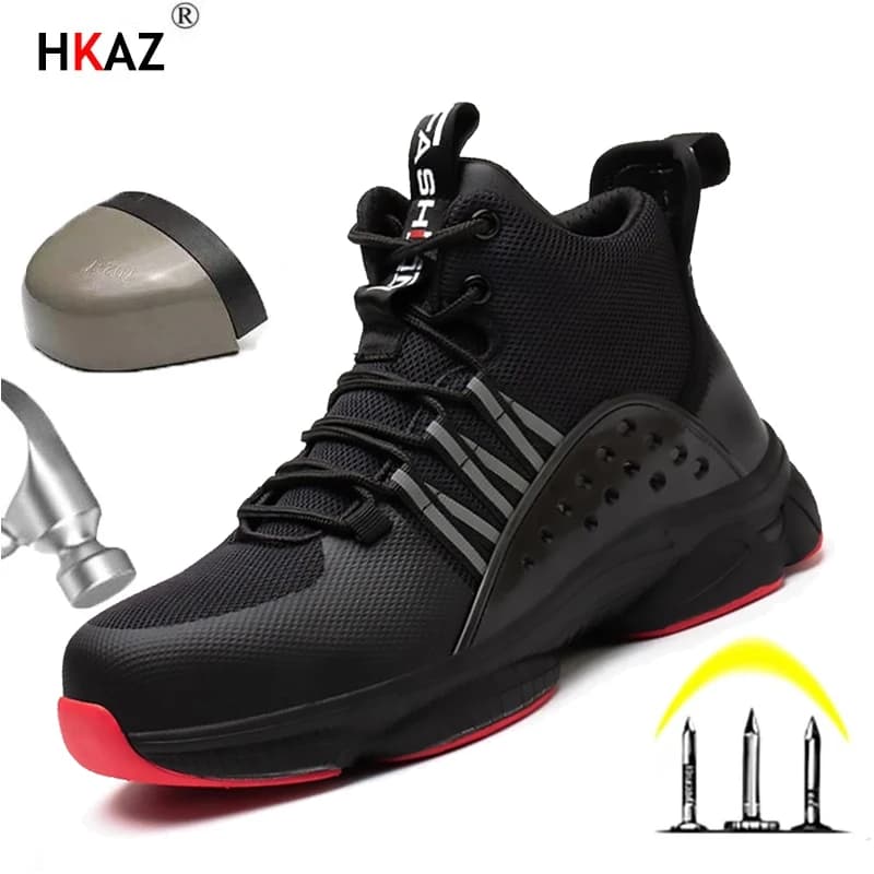 Safety Shoes Work Shoes Steel Toe Men Puncture-Protective Work Boots Indestructible Safety Lightweight