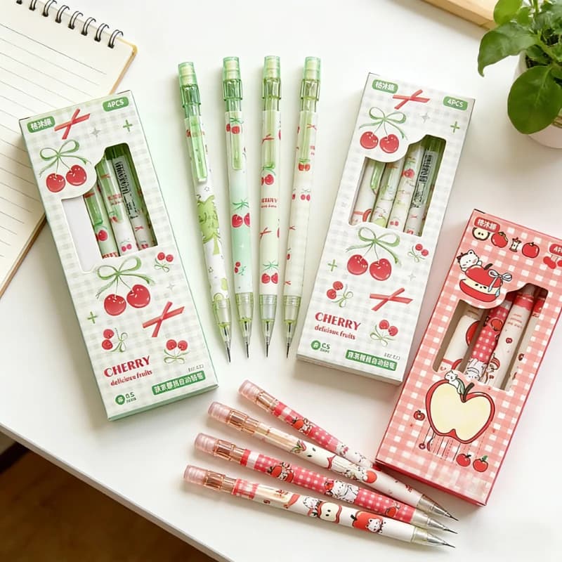 4Pcs 0.5mm Mechanical Pencils with Eraser Smooth Writing Erasable Press Automatic Pencil School Office Supply Student Stationery