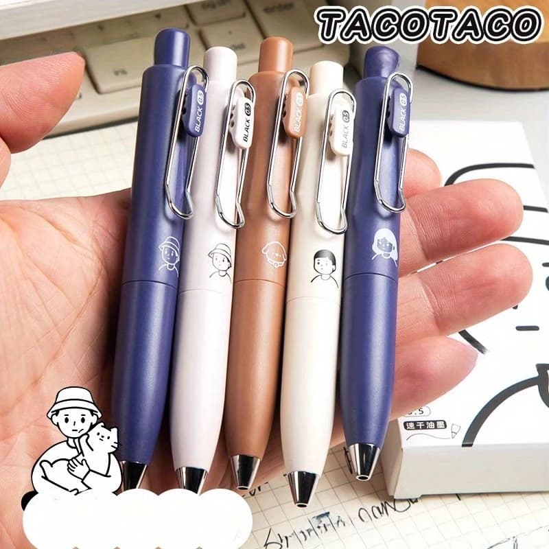 4pcs Quick Dry Gel Pens – 0.5mm Fine Point Black Ink Pens for Smooth Writing, Ideal for Journaling, Office, and School Supplies