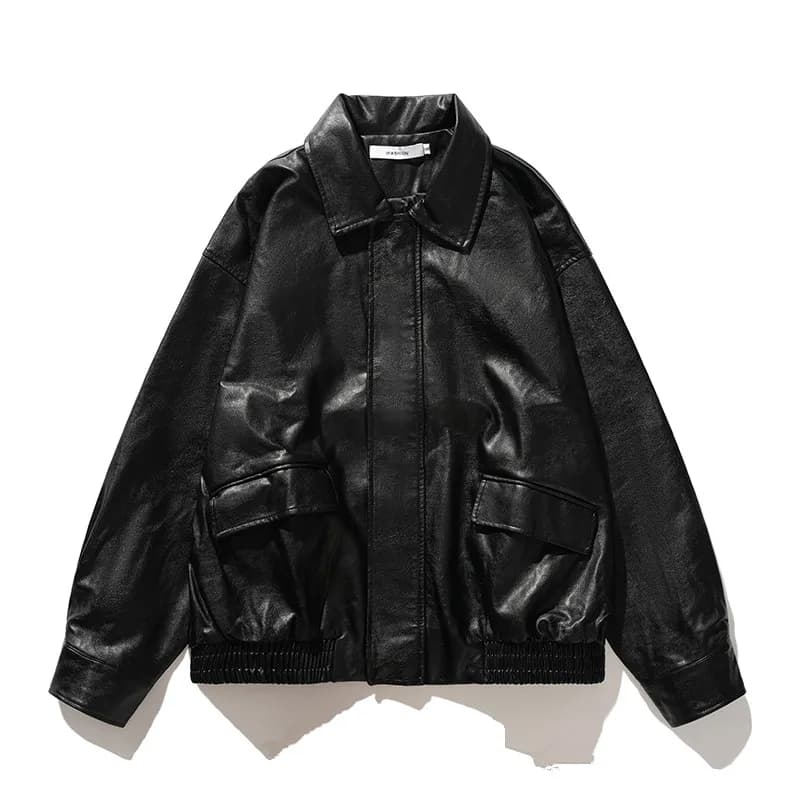 Men Japanese Style Leather Jacket Men's Trendy Brand Cool Street Trend Jackets Autumn and Winter New Men's PU Leather Jacket