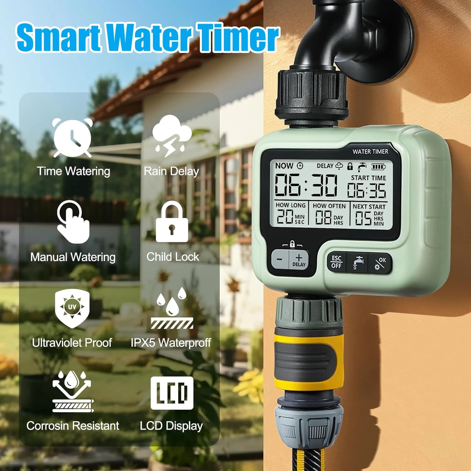 Watering Timer Programmable Garden Outdoor Hose Faucet Water Timer Automatic Watering System Suitable Lawn Digital Irrigation
