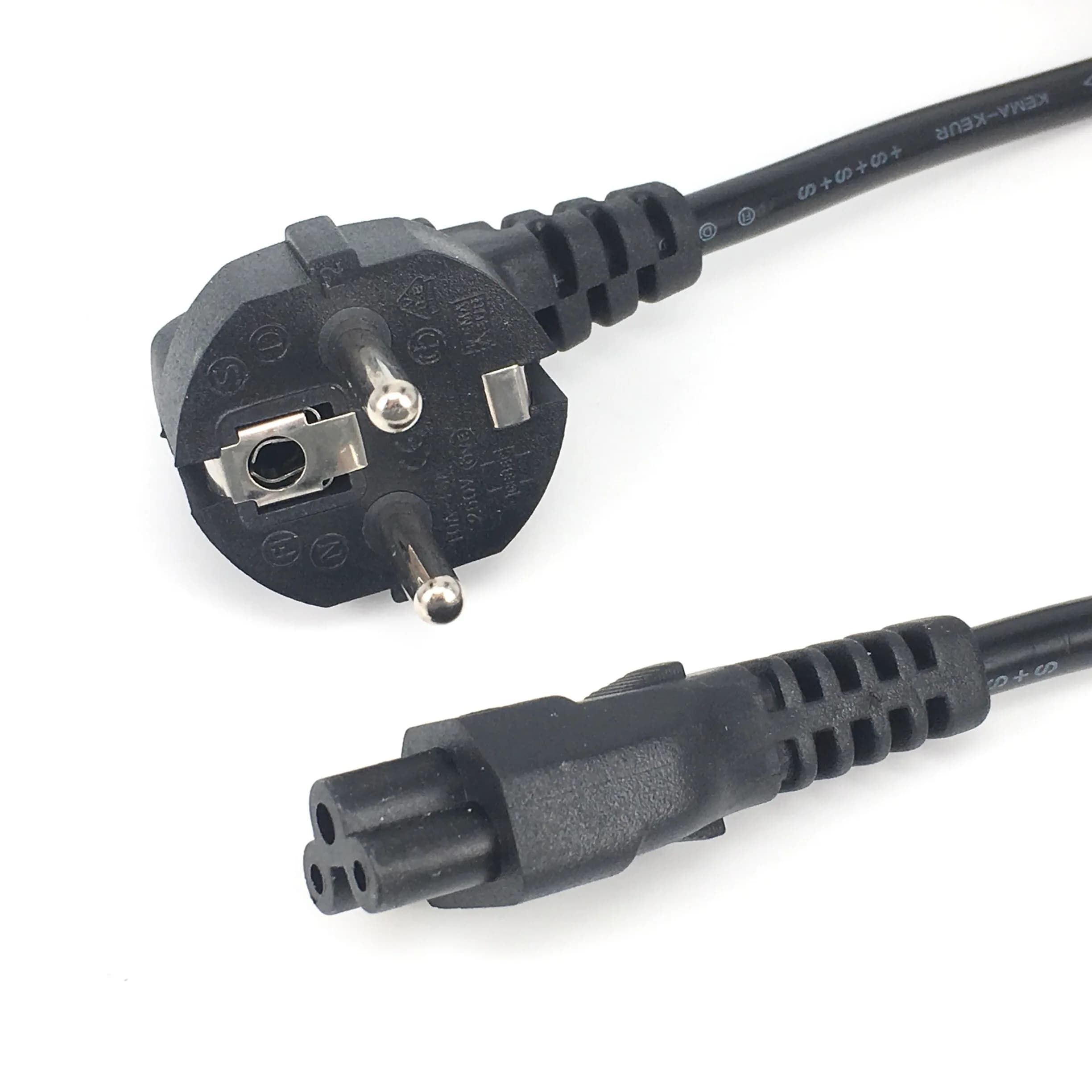 EU European AC Power Cord Euro IEC C5 Power Extension Cable 1.2m 1.5m Power Cable For Notebook Laptop PC Computer Monitor