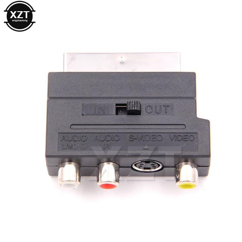 High Quality 21 Pin RGB Scart To 3 RCA S-Video AV TV Adapter RGB Scart to Composite Audio Adapter Connector Television Projector