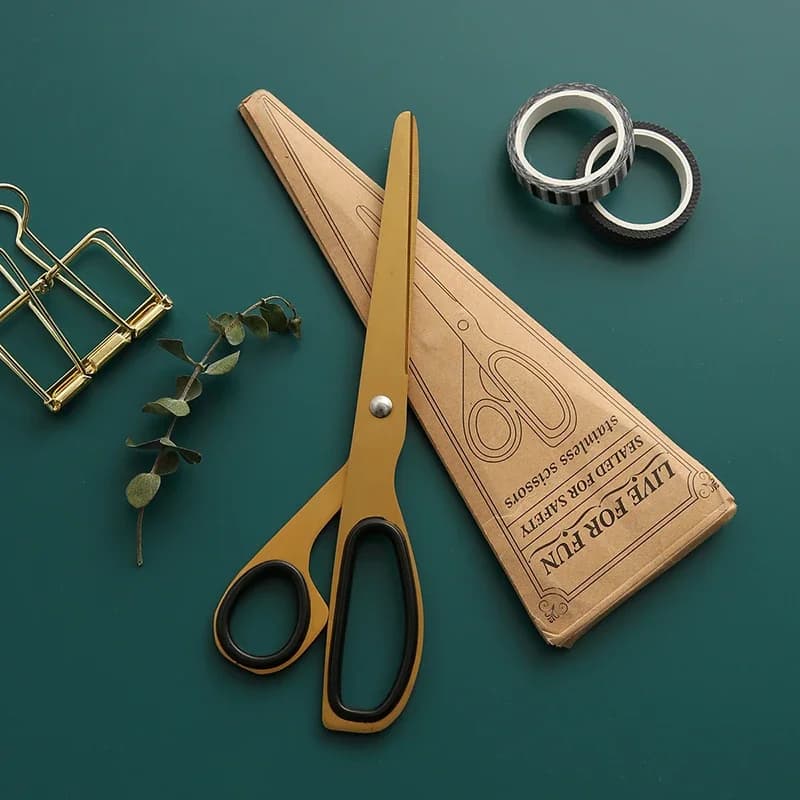 Vintage Craft Scissor Design Brass Scissors Paper Cutter Office Accessories Notebook Planner DIY Tool School Stationery Store