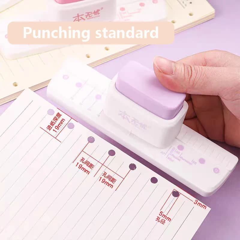3-hole multi-functional hole puncher, round hole page book puncher, DIY tool for notebook, office and school supplies